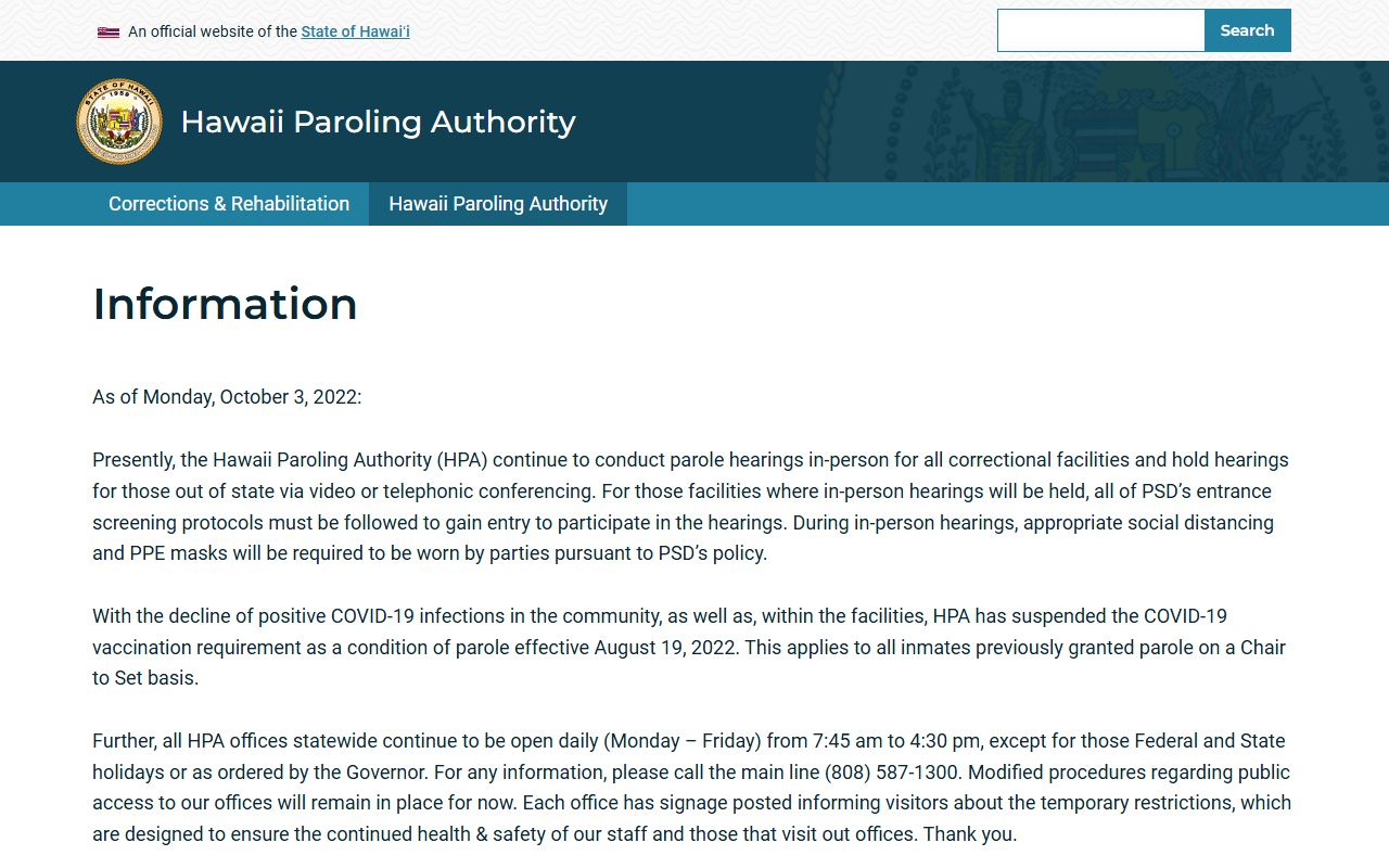 Hawaii busted mugshots Hawaii Paroling Authority page