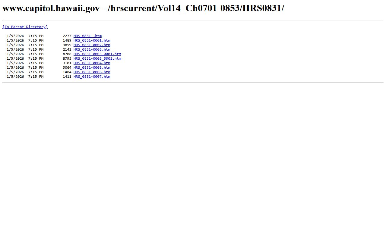 Hawaii busted mugshots HRS Chapter 831 expungement page