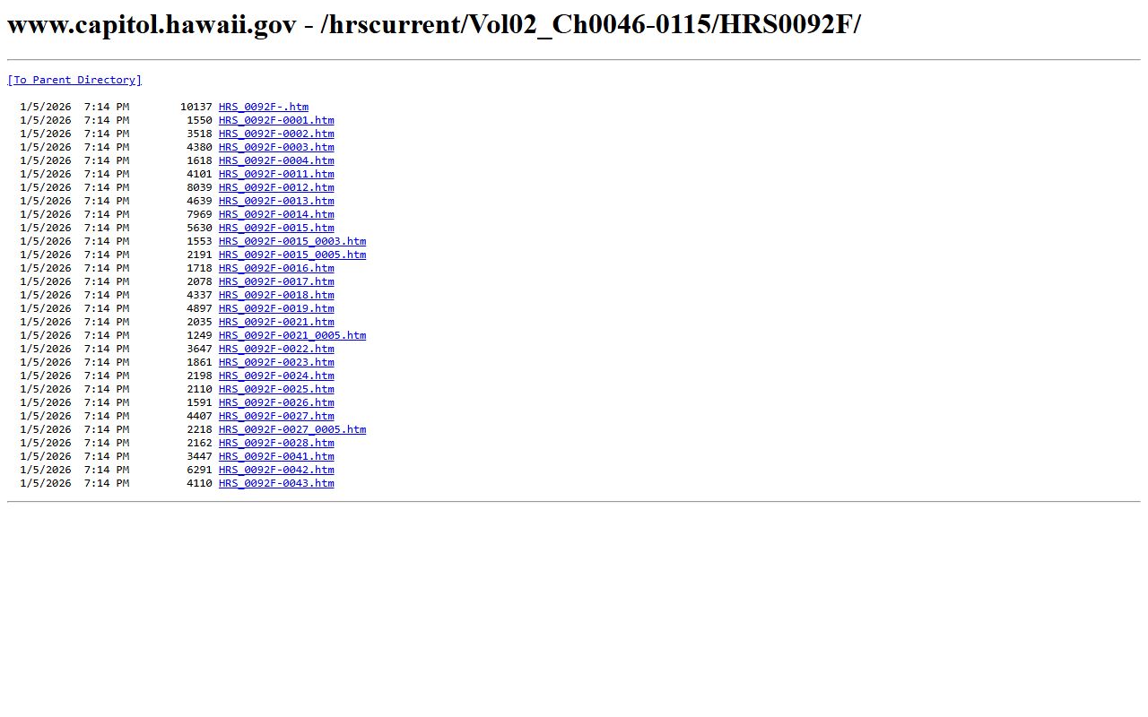 Hawaii busted mugshots HRS Chapter 92F UIPA page